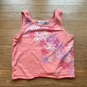 Liz Claiborne Coral and Lavender Floral Tank Top